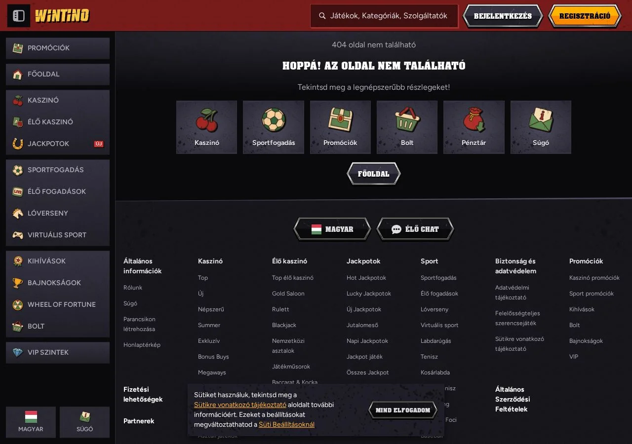 Wintino game selection