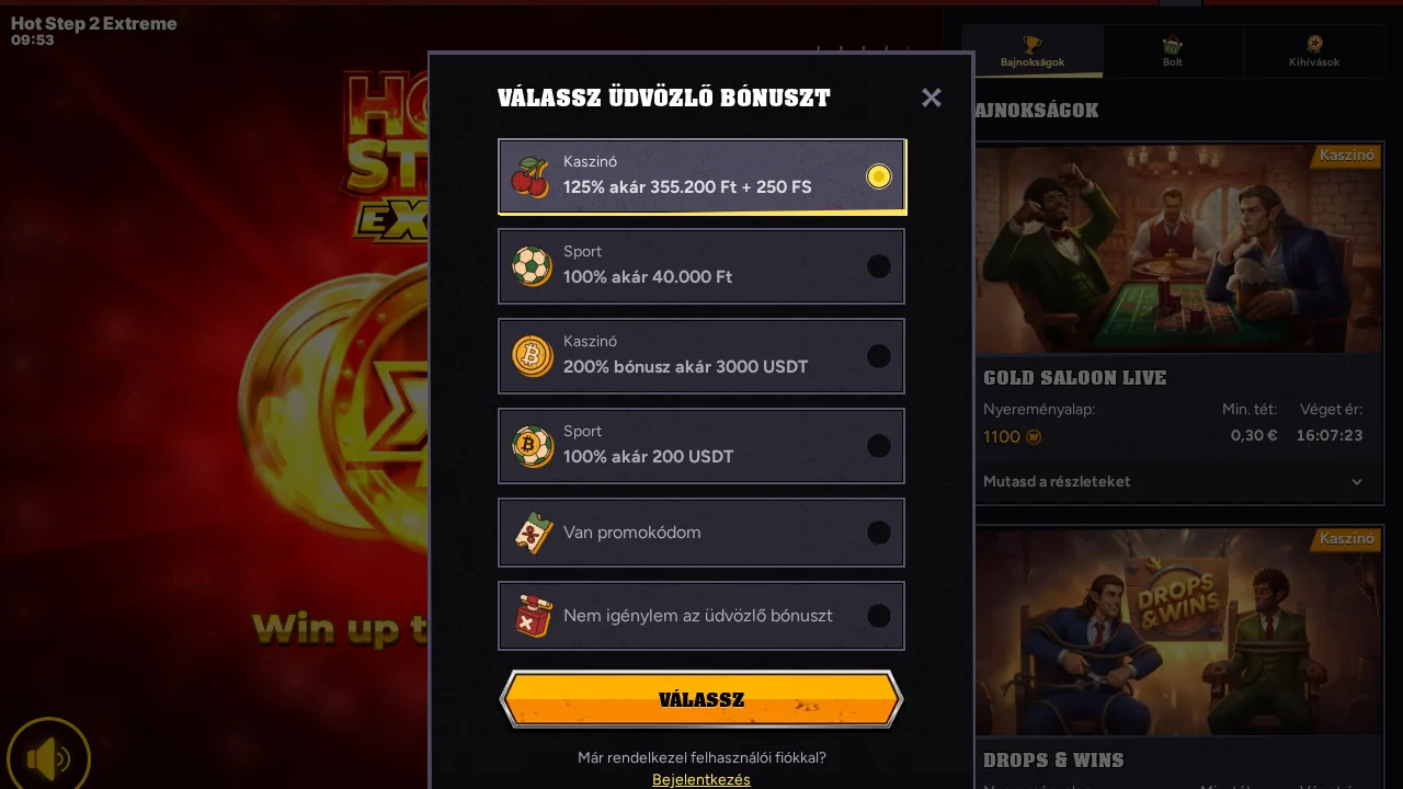 Wintino bonus banner